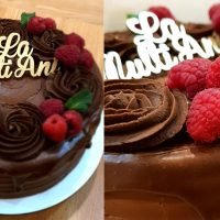 Tort cu crema de ciocolata si fructe , zmeura , mure