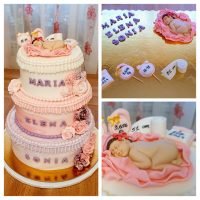 Tort botez fetita bebe