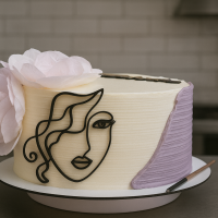 Tort elegant cu imagine doamna si funda par