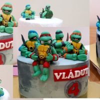 Tort figurine testoasele ninja , Michelangelo , Donatelo , Rafaelo , Leonardo