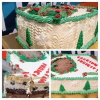 Tort iarna cu brazi si Craciun